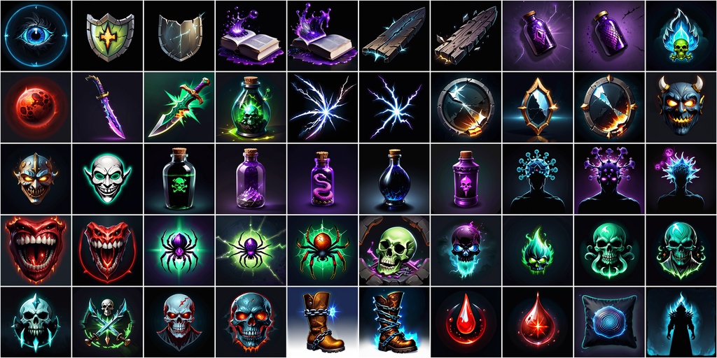 RPGアイコン素材セット(魔法・スキル1)