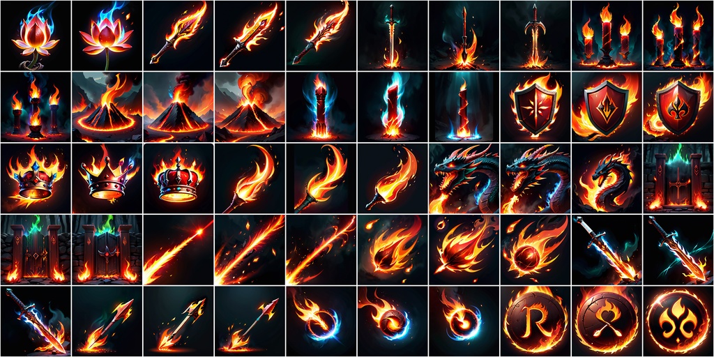 RPGアイコン素材セット(魔法・スキル1)