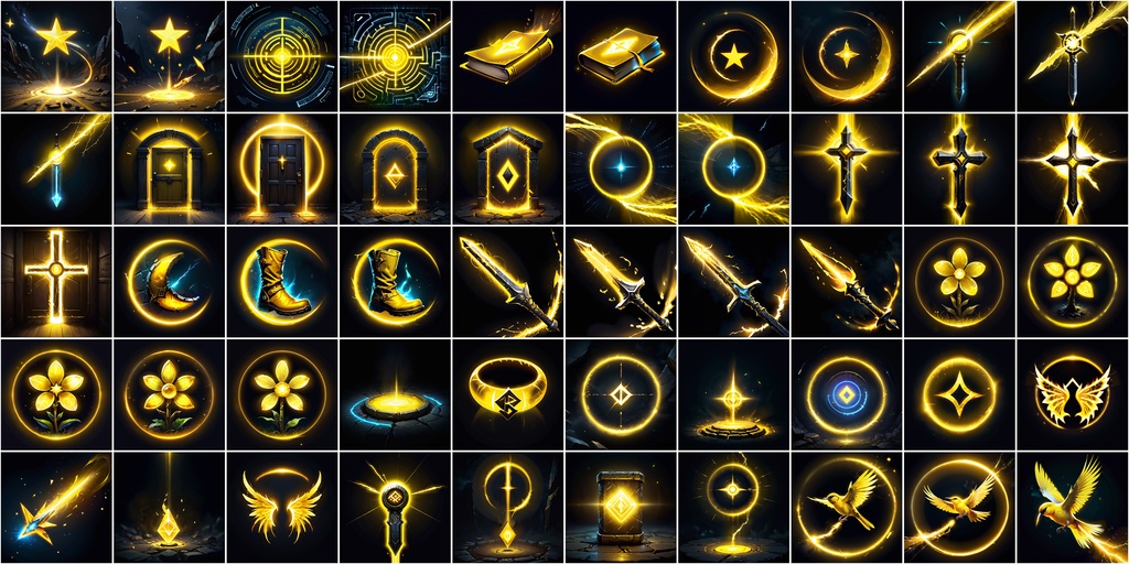 RPGアイコン素材セット(魔法・スキル1)