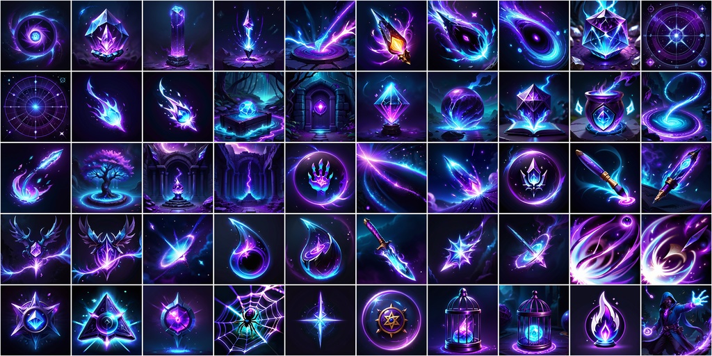 RPGアイコン素材セット(魔法・スキル1)