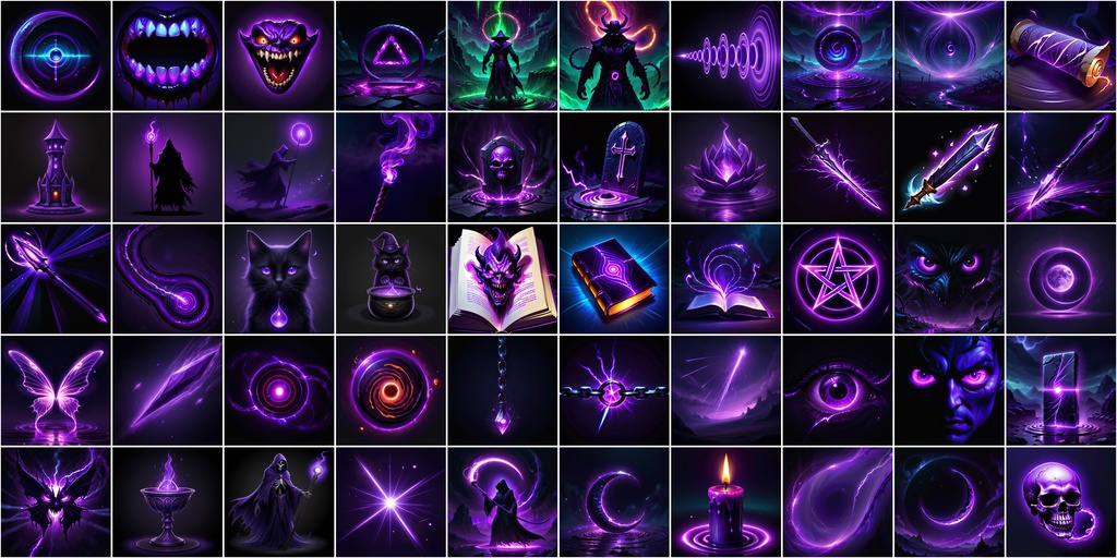 RPGアイコン素材セット(魔法・スキル2)