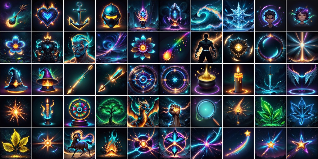 RPGアイコン素材セット(魔法・スキル2)