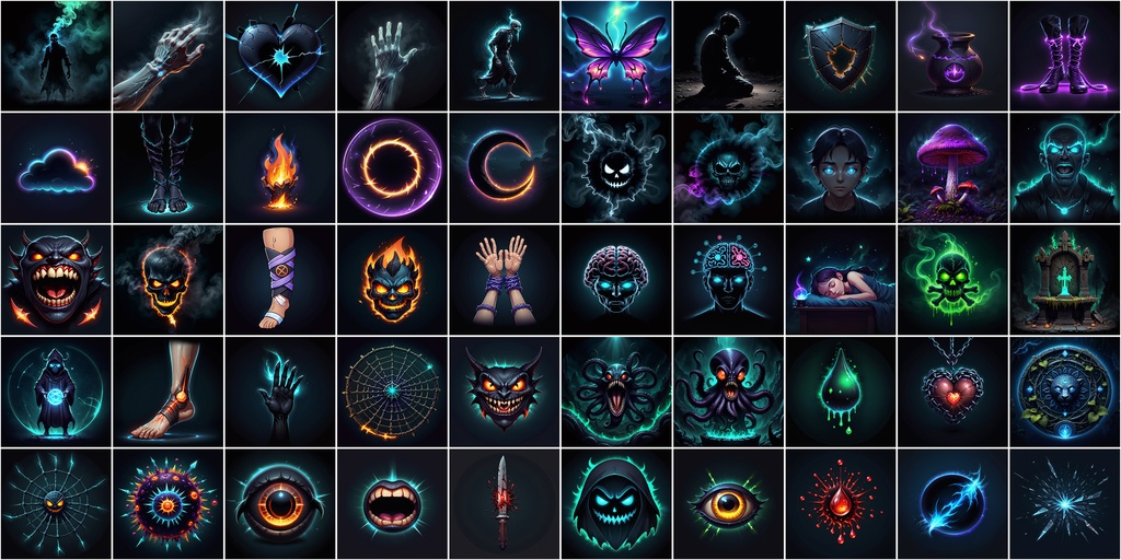 RPGアイコン素材セット(魔法・スキル2)