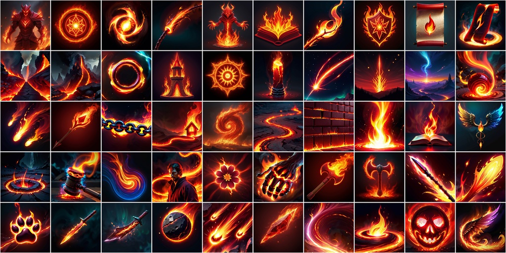 RPGアイコン素材セット(魔法・スキル2)