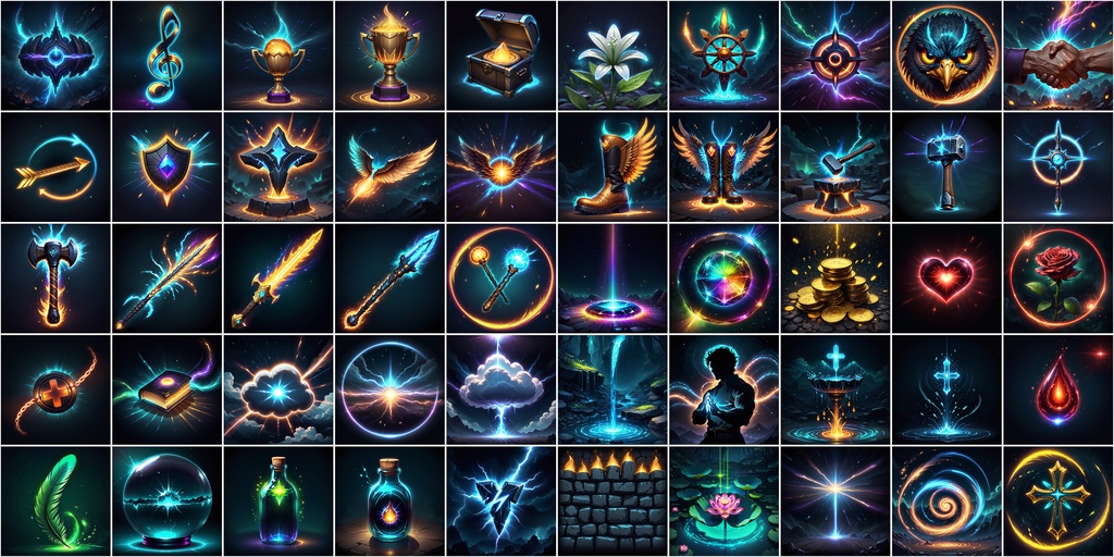 RPGアイコン素材セット(魔法・スキル2)