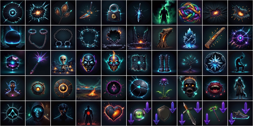 RPGアイコン素材セット(魔法・スキル2)