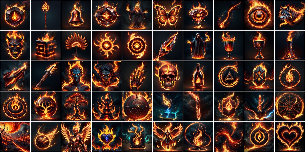 写実RPGアイコン素材セット(魔法・スキル1)