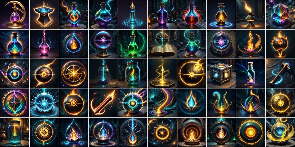 写実RPGアイコン素材セット(魔法・スキル1)