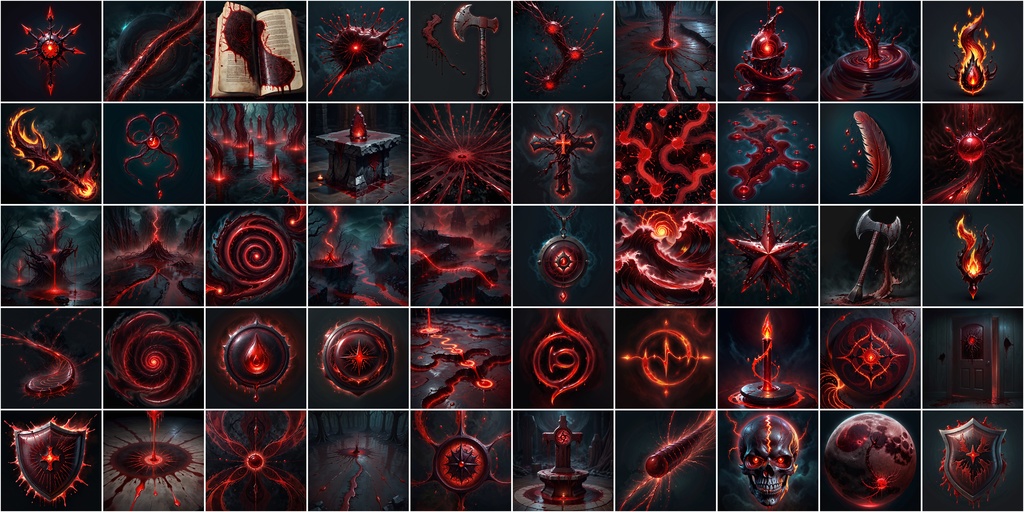 写実RPGアイコン素材セット(魔法・スキル1)