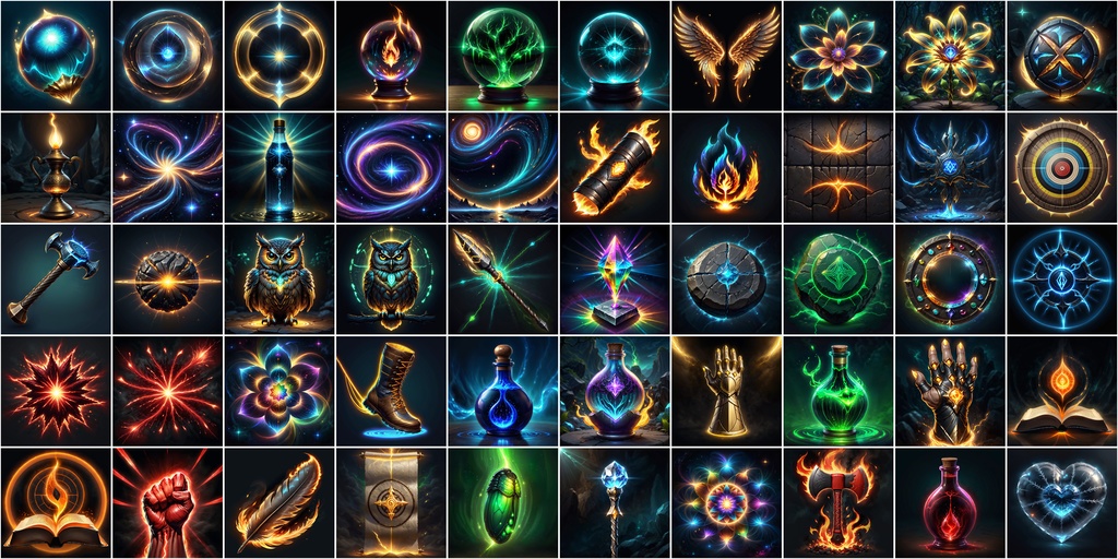 写実RPGアイコン素材セット(魔法・スキル1)