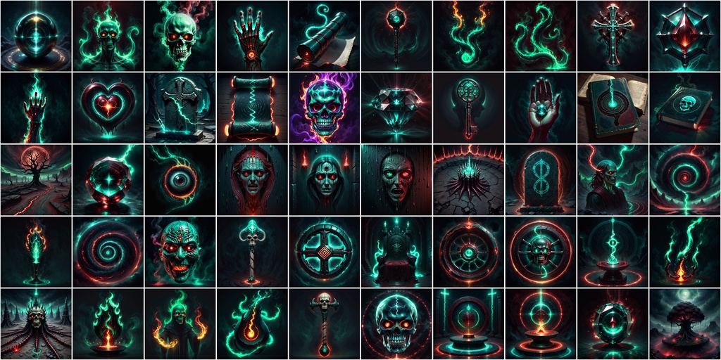 写実RPGアイコン素材セット(魔法・スキル1)