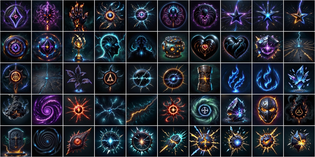 写実RPGアイコン素材セット(魔法・スキル2)