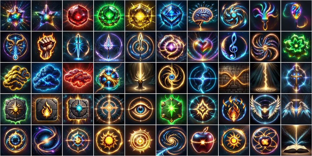 写実RPGアイコン素材セット(魔法・スキル2)