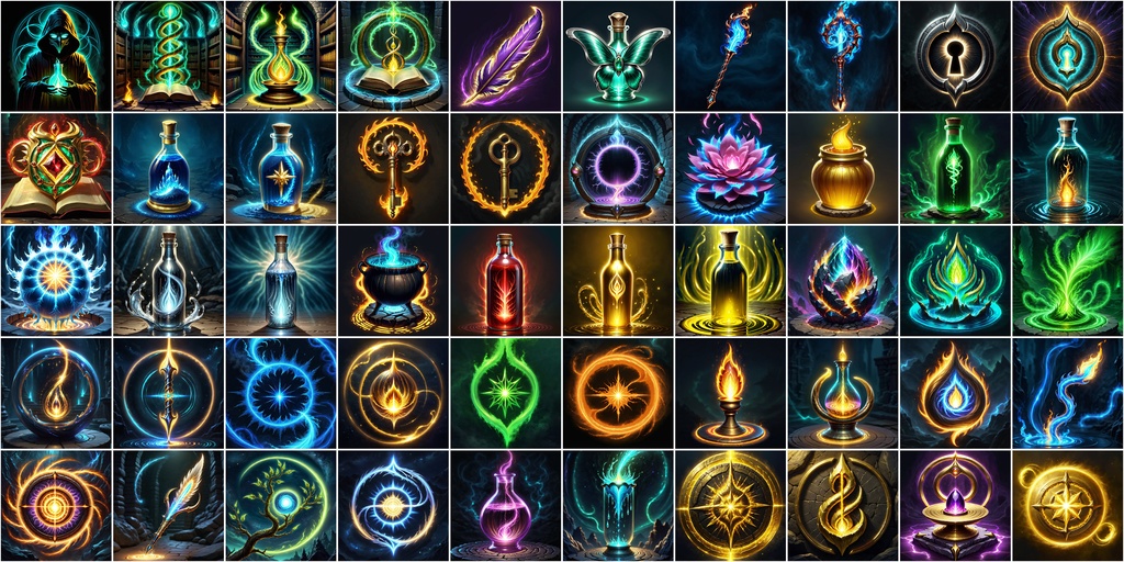 写実RPGアイコン素材セット(魔法・スキル2)