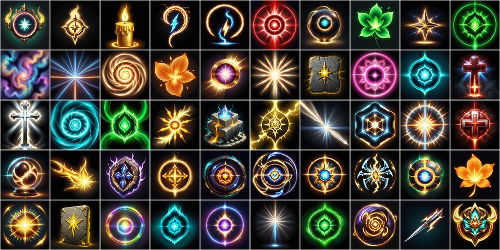 写実RPGアイコン素材セット(魔法・スキル3)