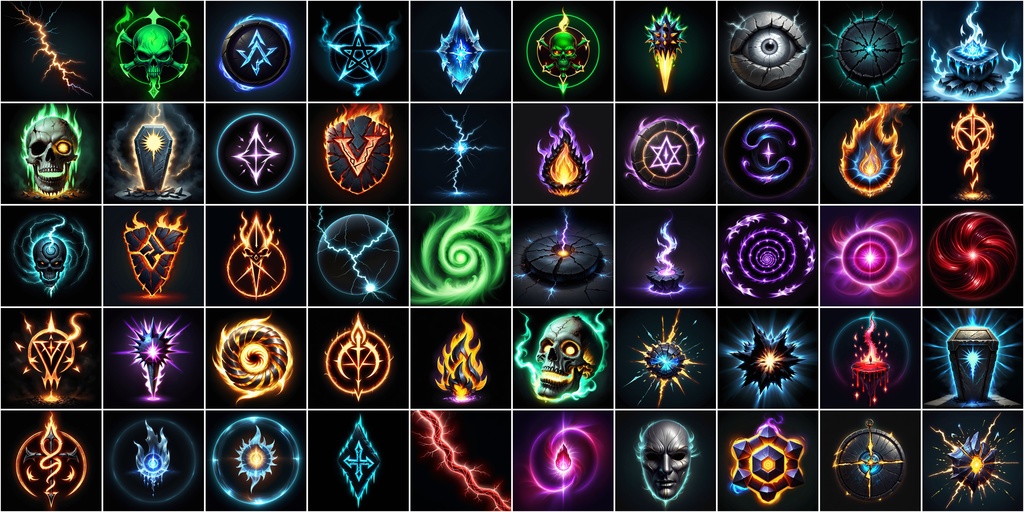 写実RPGアイコン素材セット(魔法・スキル3)