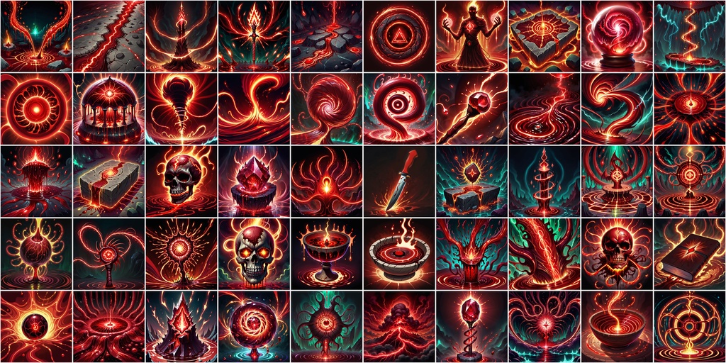 漫画風RPGアイコン素材セット(魔法・スキル1)