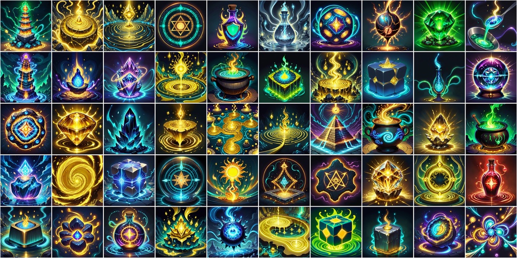 漫画風RPGアイコン素材セット(魔法・スキル1)