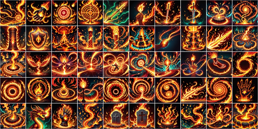 漫画風RPGアイコン素材セット(魔法・スキル1)