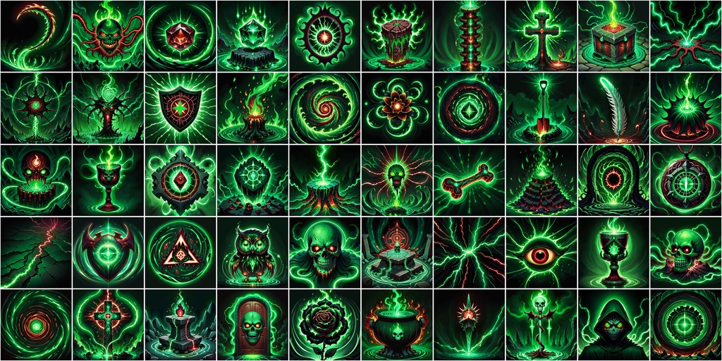 漫画風RPGアイコン素材セット(魔法・スキル1)