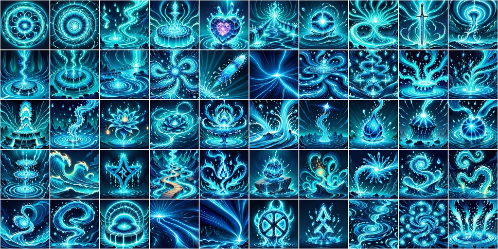 漫画風RPGアイコン素材セット(魔法・スキル1)