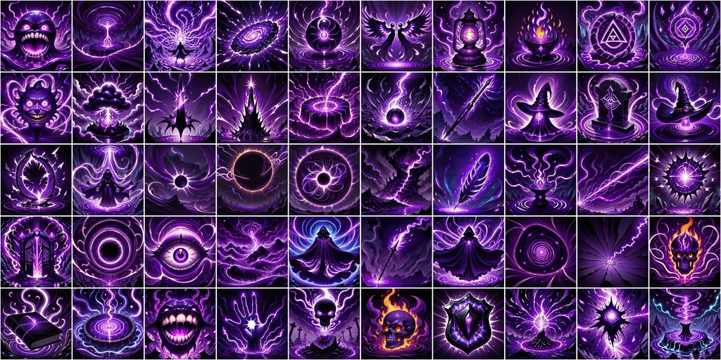 漫画風RPGアイコン素材セット(魔法・スキル1)