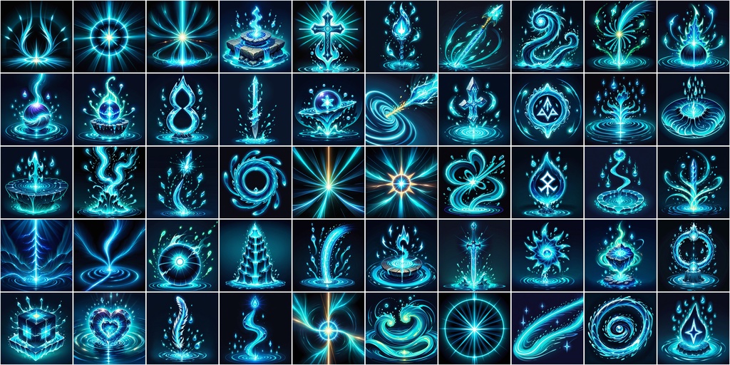 漫画風RPGアイコン素材セット(魔法・スキル2)