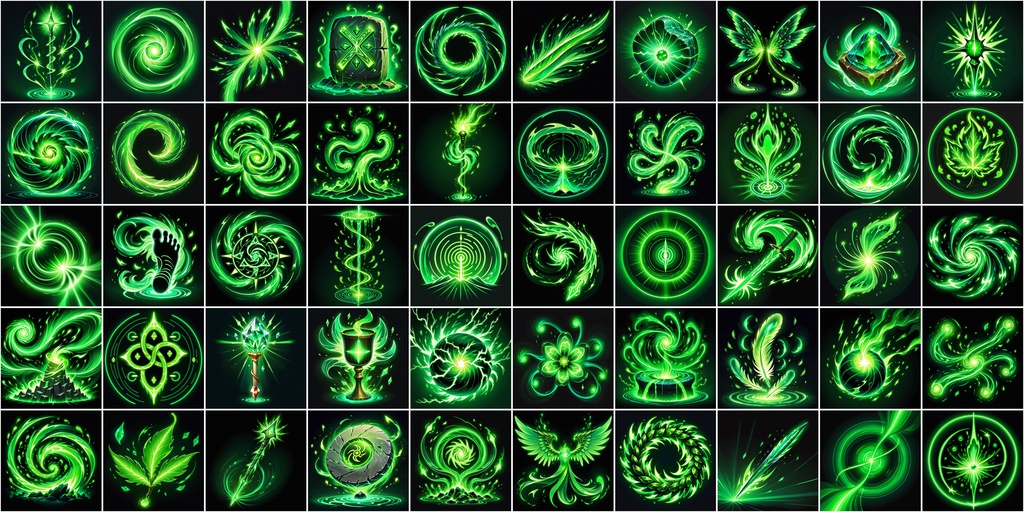 漫画風RPGアイコン素材セット(魔法・スキル2)