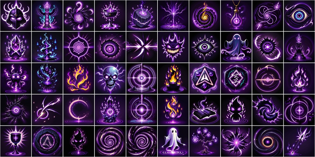 漫画風RPGアイコン素材セット(魔法・スキル2)