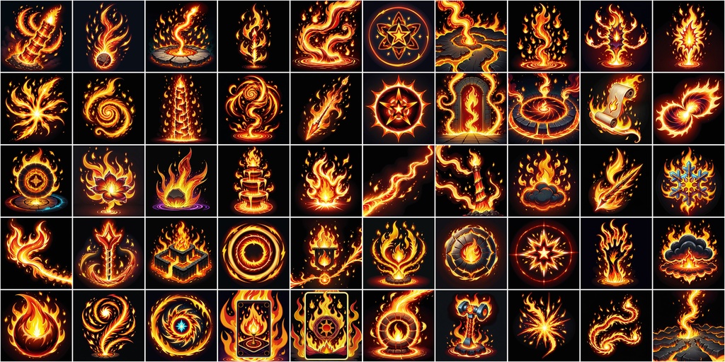 漫画風RPGアイコン素材セット(魔法・スキル2)