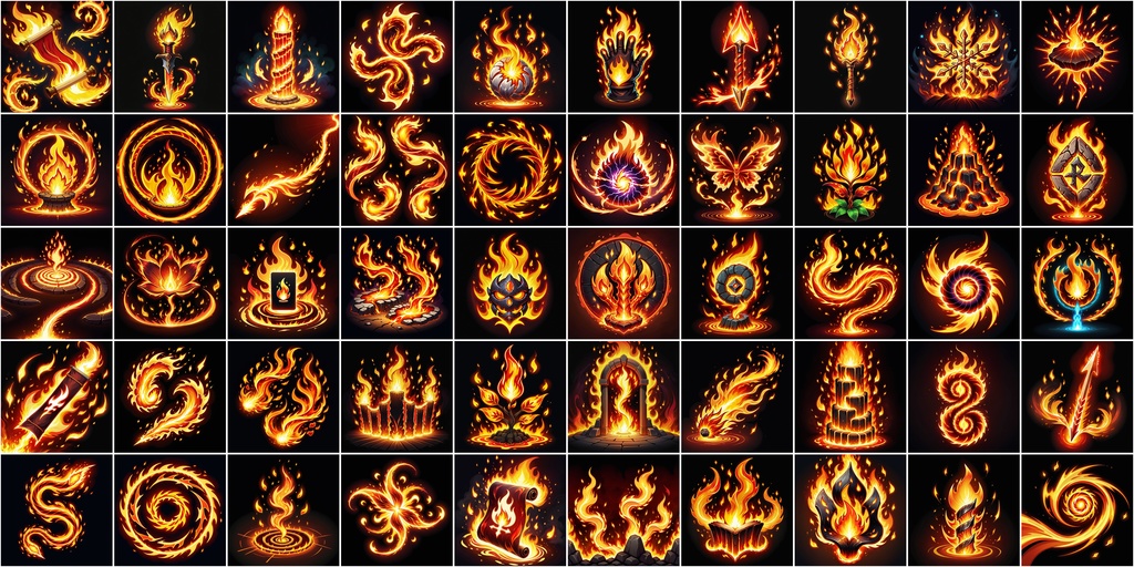 漫画風RPGアイコン素材セット(魔法・スキル2)