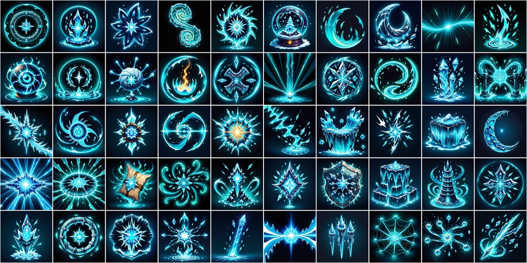 漫画風RPGアイコン素材セット(魔法・スキル2)