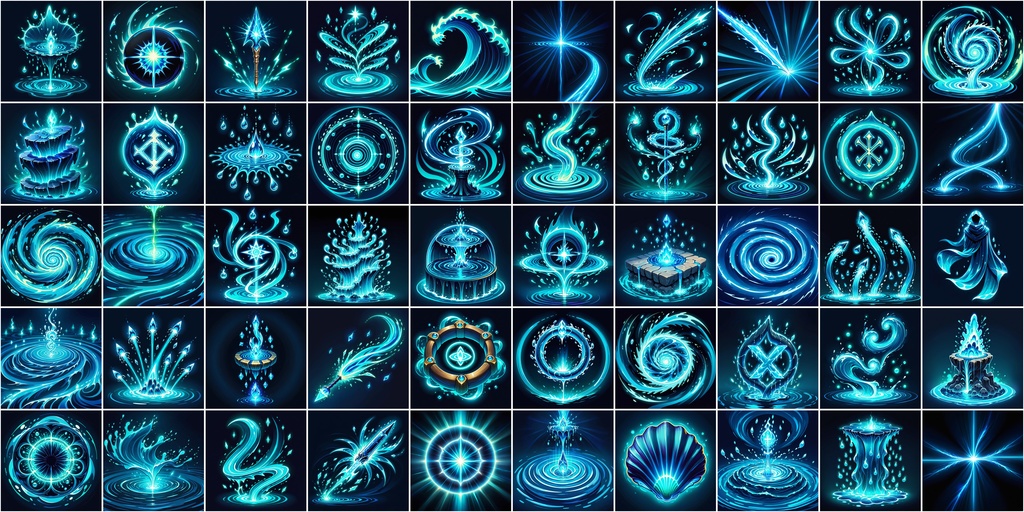 漫画風RPGアイコン素材セット(魔法・スキル2)