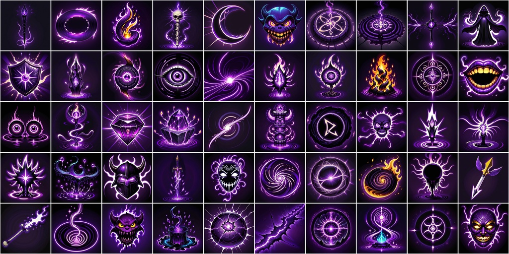 漫画風RPGアイコン素材セット(魔法・スキル2)