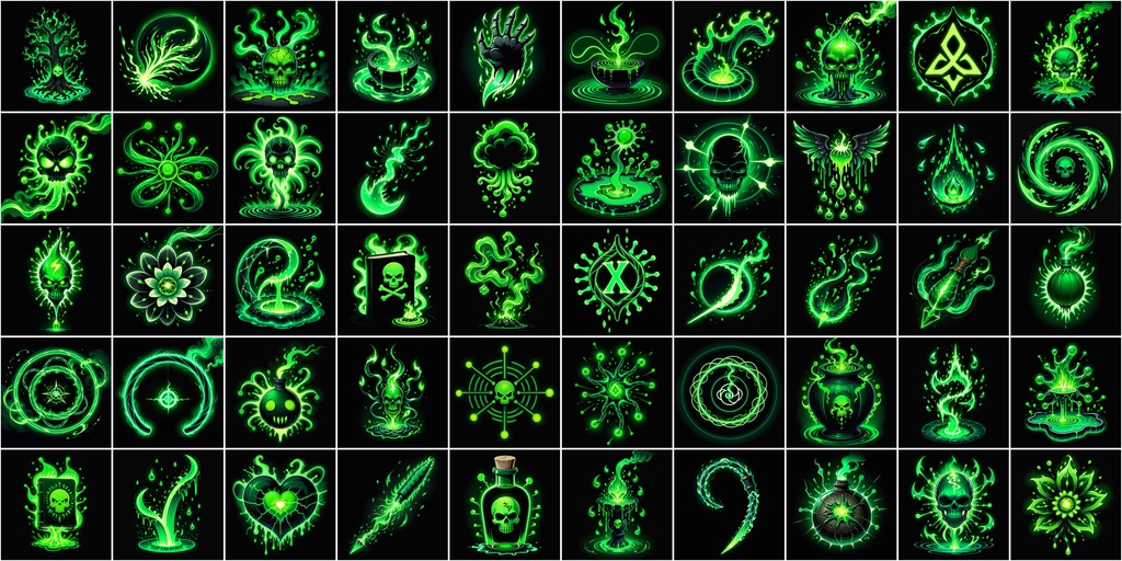 漫画風RPGアイコン素材セット(魔法・スキル2)