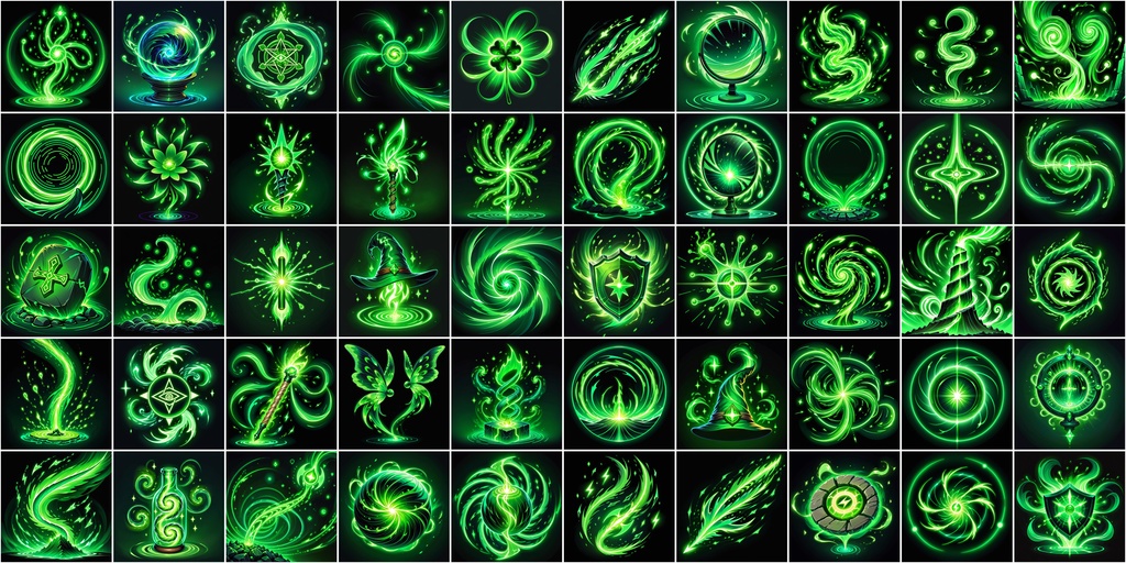 漫画風RPGアイコン素材セット(魔法・スキル2)