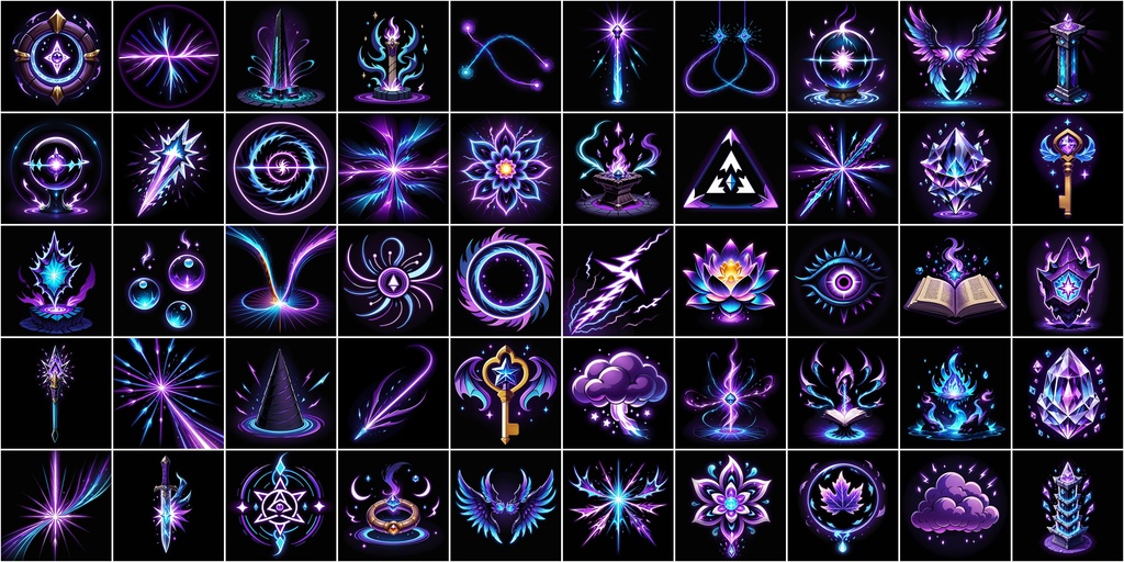 漫画風RPGアイコン素材セット(魔法・スキル2)