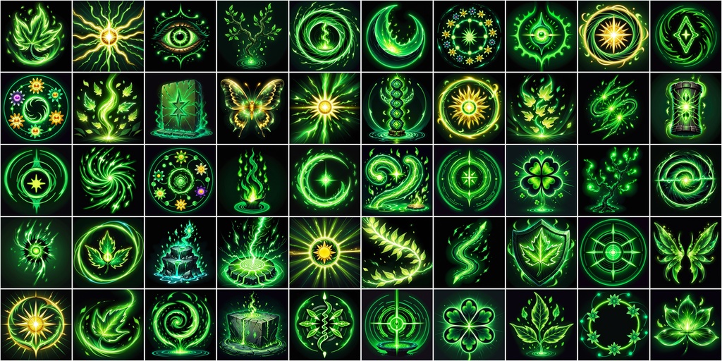 漫画風RPGアイコン素材セット(魔法・スキル2)