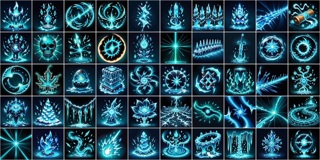 漫画風RPGアイコン素材セット(魔法・スキル2)