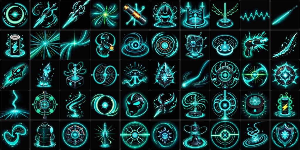 漫画風RPGアイコン素材セット(魔法・スキル2)