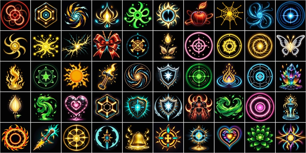 漫画風RPGアイコン素材セット(魔法・スキル2)