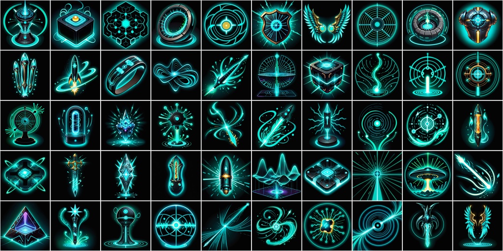 漫画風RPGアイコン素材セット(魔法・スキル2)