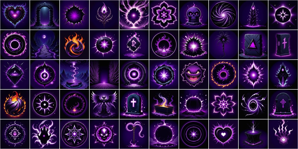 漫画風RPGアイコン素材セット(魔法・スキル3)