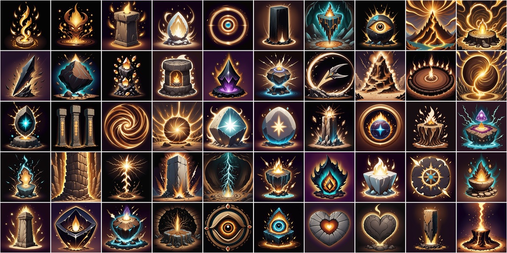 漫画風RPGアイコン素材セット(魔法・スキル3)