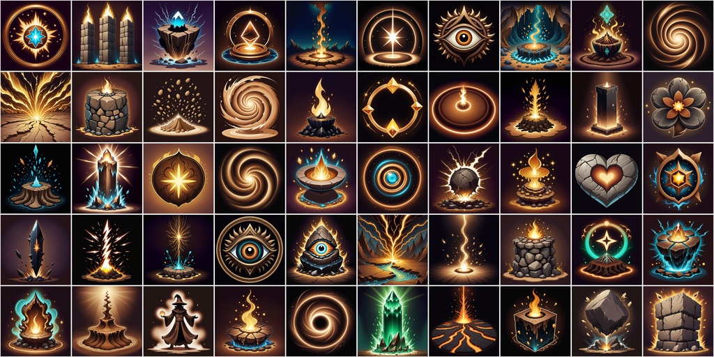 漫画風RPGアイコン素材セット(魔法・スキル3)