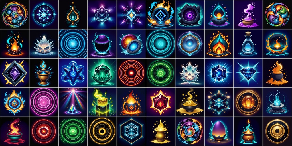 漫画風RPGアイコン素材セット(魔法・スキル3)