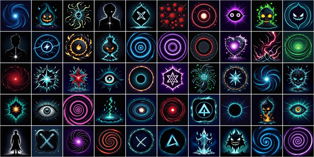 漫画風RPGアイコン素材セット(魔法・スキル3)