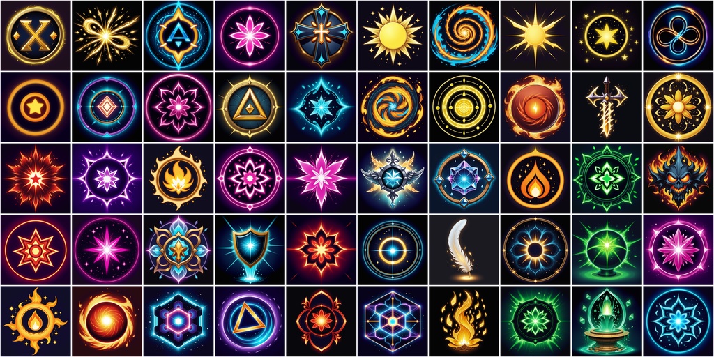 漫画風RPGアイコン素材セット(魔法・スキル3)