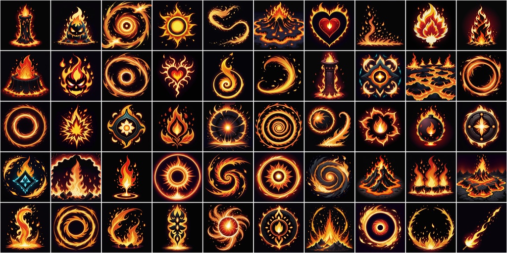 漫画風RPGアイコン素材セット(魔法・スキル3)