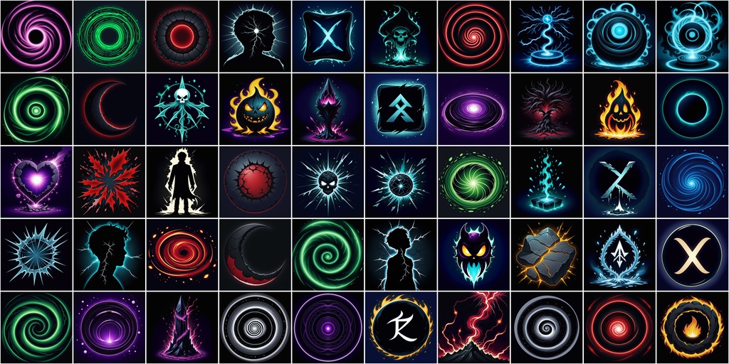 漫画風RPGアイコン素材セット(魔法・スキル3)